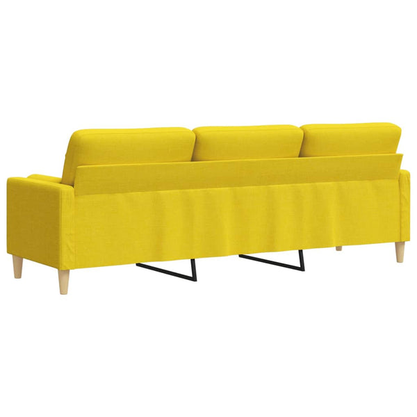3-Sitzer Sofa Hellgelb Stoff 210 cm