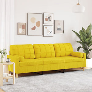 3-Sitzer Sofa Hellgelb Stoff 210 cm