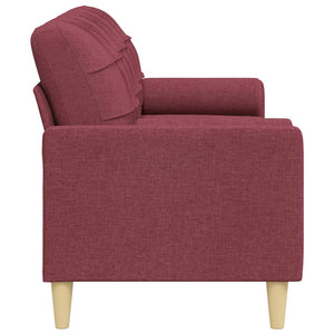 Weinrotes 3-Sitzer Sofa mit Kissen