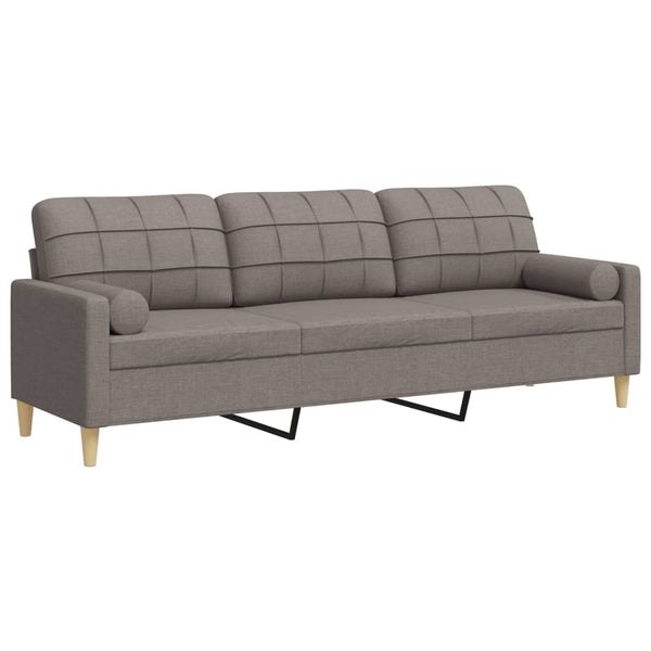3-Sitzer Sofa Taupe Stoff 210 cm