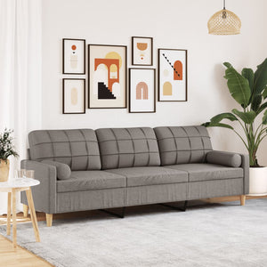 3-Sitzer Sofa Taupe Stoff 210 cm