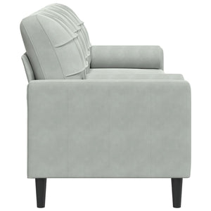 3-Sitzer Sofa Hellgrau Samt 210cm