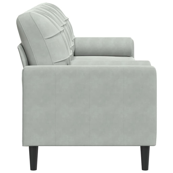 3-Sitzer Sofa Hellgrau Samt 210cm