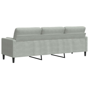 3-Sitzer Sofa Hellgrau Samt 210cm