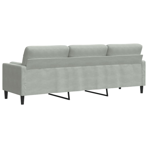 3-Sitzer Sofa Hellgrau Samt 210cm