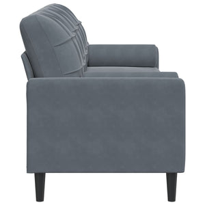 Sofa 3-Sitzer Dunkelgrau Samt 210 cm