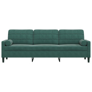 Dunkelgrünes 3-Sitzer Sofa Samt 210cm