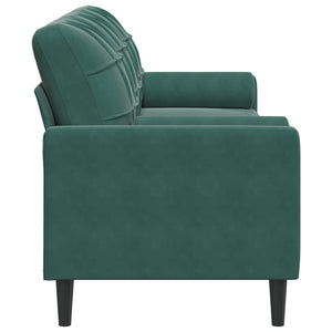 Dunkelgrünes 3-Sitzer Sofa Samt 210cm
