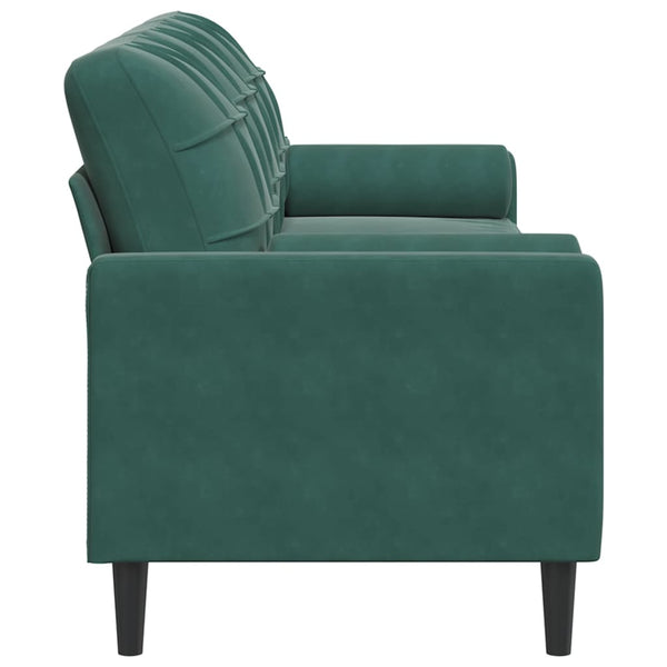 Dunkelgrünes 3-Sitzer Sofa Samt 210cm