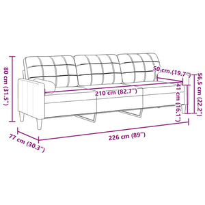 Dunkelgrünes 3-Sitzer Sofa Samt 210cm