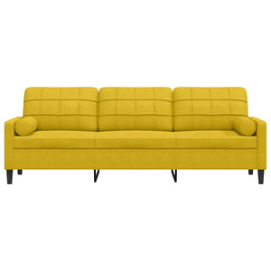 Gelbes Samt Sofa 3-Sitzer 210cm