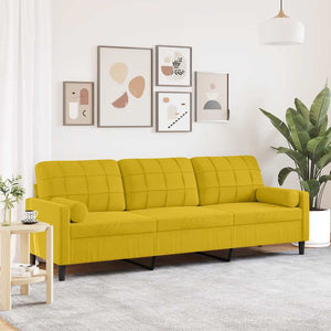 Gelbes Samt Sofa 3-Sitzer 210cm