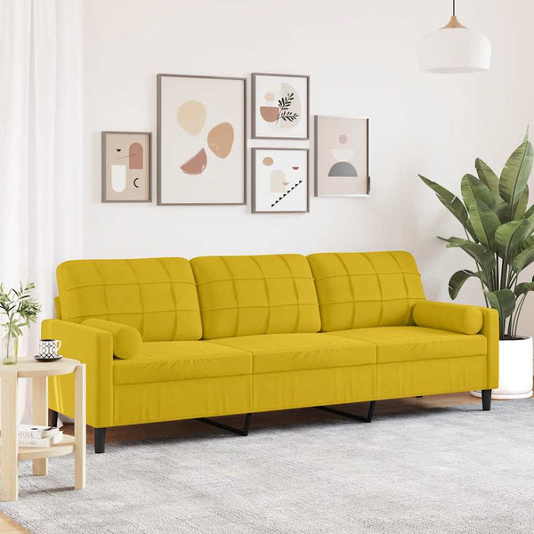 Gelbes Samt Sofa 3-Sitzer 210cm