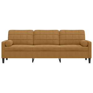 Braunes 3-Sitzer Samt Sofa 210cm