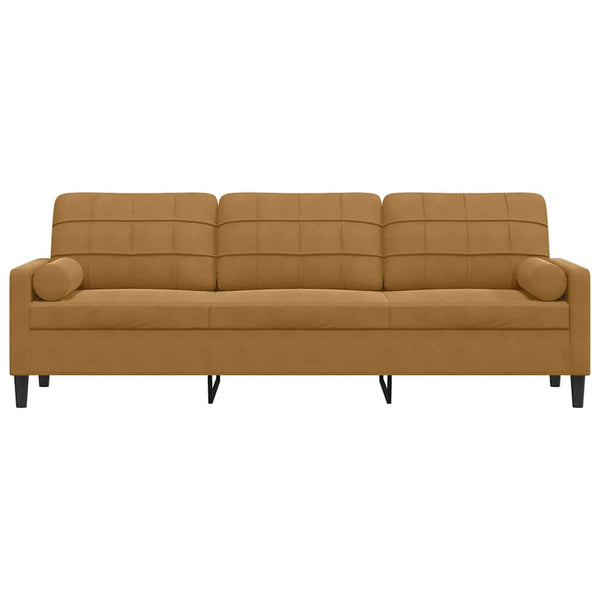 Braunes 3-Sitzer Samt Sofa 210cm