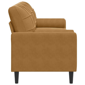 Braunes 3-Sitzer Samt Sofa 210cm