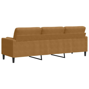 Braunes 3-Sitzer Samt Sofa 210cm