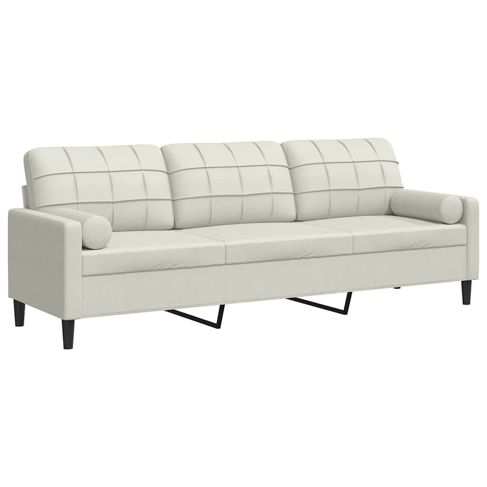 3-Sitzer Sofa Creme Samt 210 cm