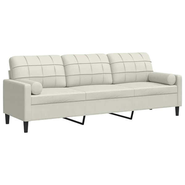 3-Sitzer Sofa Creme Samt 210 cm