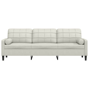3-Sitzer Sofa Creme Samt 210 cm