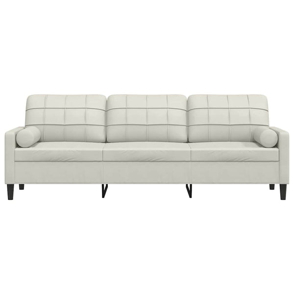 3-Sitzer Sofa Creme Samt 210 cm