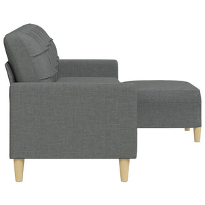 Dunkelgraues 3-Sitzer Sofa mit Hocker