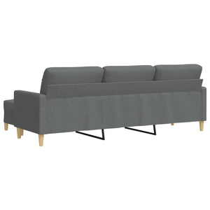 Dunkelgraues 3-Sitzer Sofa mit Hocker