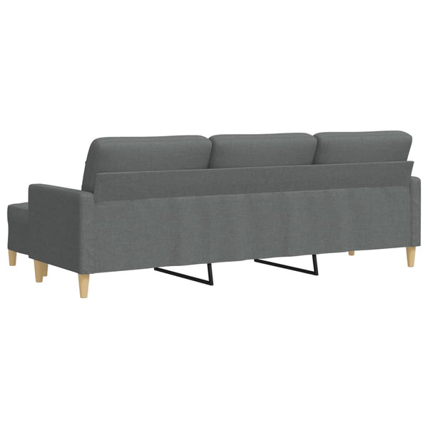 Dunkelgraues 3-Sitzer Sofa mit Hocker