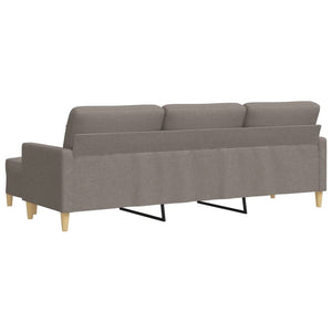 3-Sitzer Sofa mit Hocker Taupe Stoff 210 cm