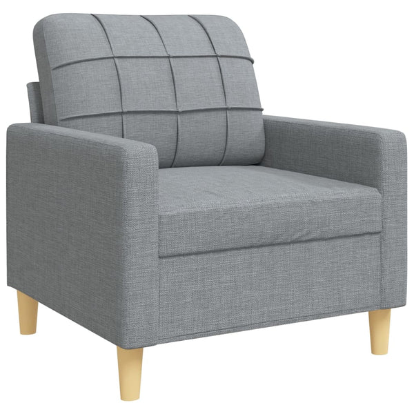 4-tlg. Sofagarnitur mit Hocker, Hellgrau