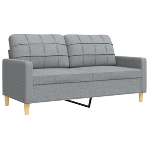 4-tlg. Sofagarnitur mit Hocker, Hellgrau