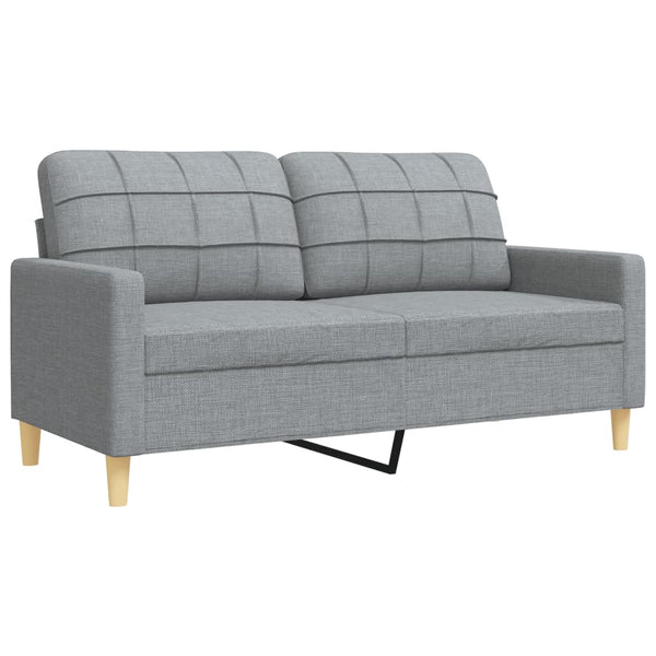 4-tlg. Sofagarnitur mit Hocker, Hellgrau