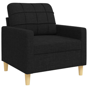 Schwarze 4-teilige Sofagarnitur mit Hocker