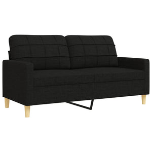 Schwarze 4-teilige Sofagarnitur mit Hocker