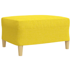 4-teilige Sofagarnitur mit Hocker, Hellgelb