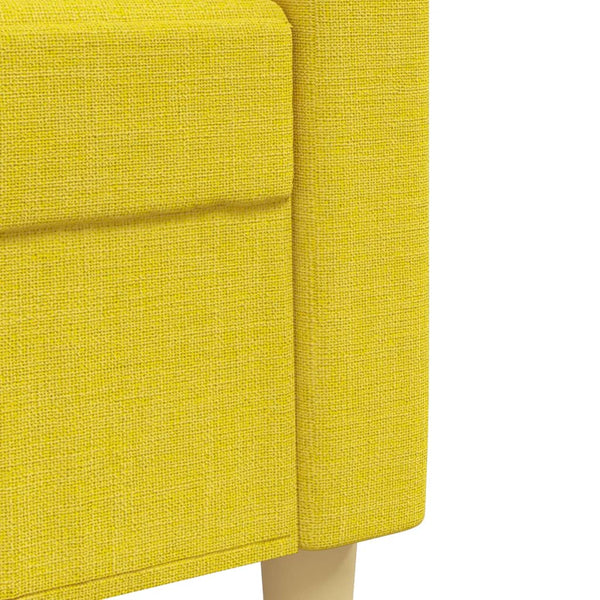 4-teilige Sofagarnitur mit Hocker, Hellgelb