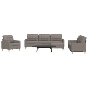 4-teilige Sofagarnitur mit Hocker Taupe