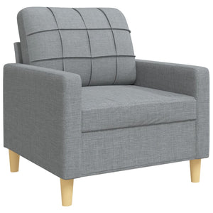 vidaXL 3-Piece Sofa Set with Throw Pillows Light Gray Fabric