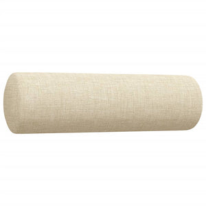 3-tlg. Sofagarnitur Creme Stoff mit Kissen