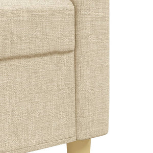 3-tlg. Sofagarnitur Creme Stoff mit Kissen