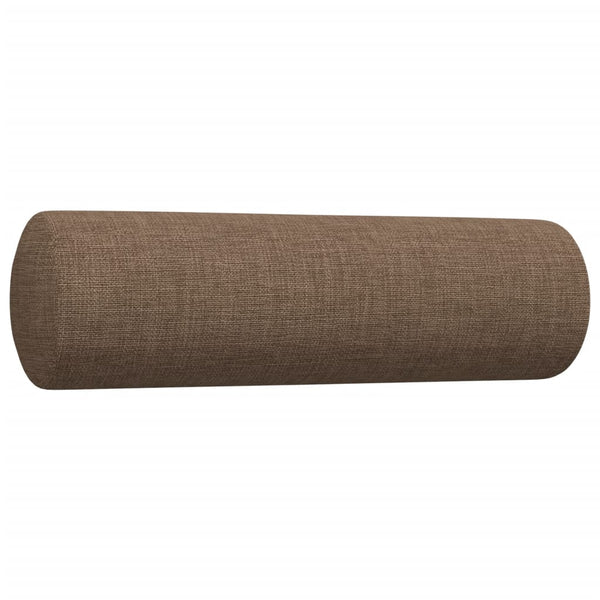 vidaXL 3-Piece Sofa Set with Throw Pillows Brown Fabric