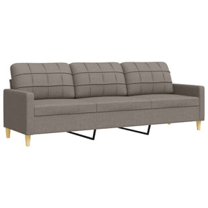 3-teilige Sofagarnitur Taupe mit Kissen