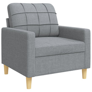 4-tlg. Sofagarnitur Hellgrau mit Hocker
