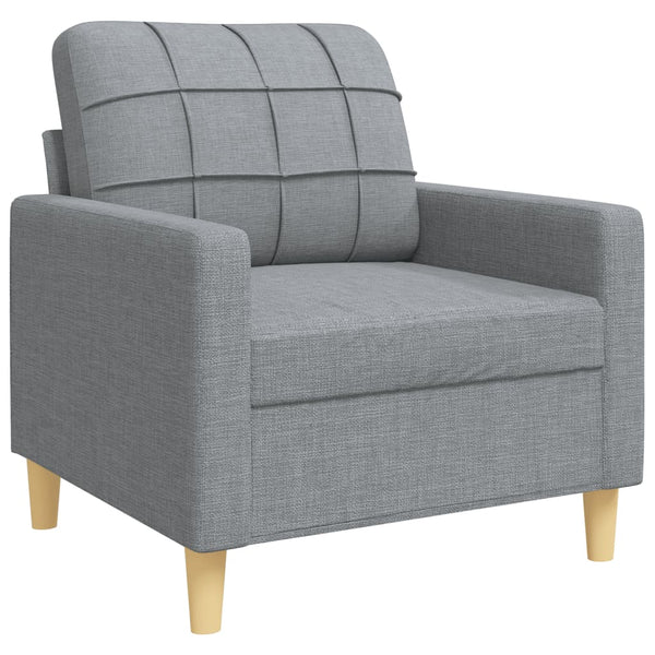 4-tlg. Sofagarnitur Hellgrau mit Hocker