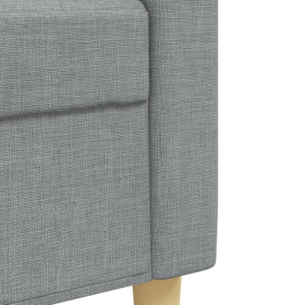 4-tlg. Sofagarnitur Hellgrau mit Hocker