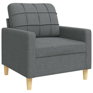 4-tlg. Sofagarnitur Dunkelgrau mit Hocker