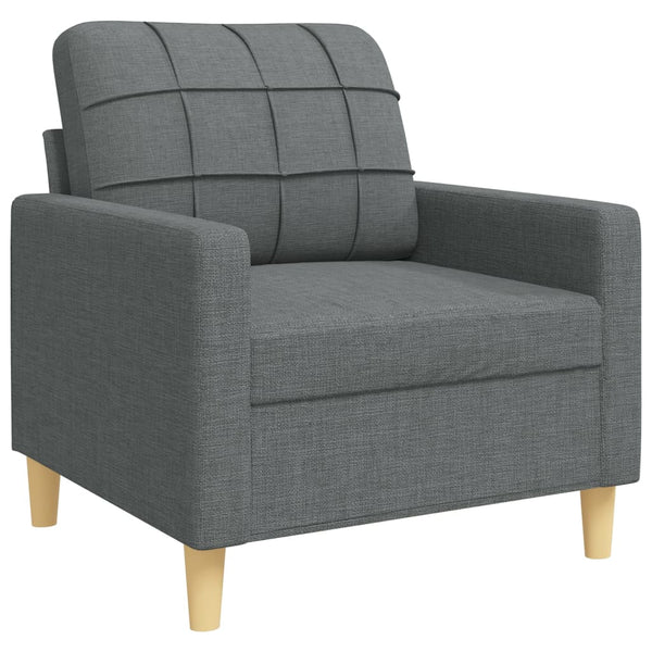 4-tlg. Sofagarnitur Dunkelgrau mit Hocker