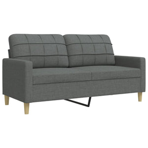 4-tlg. Sofagarnitur Dunkelgrau mit Hocker