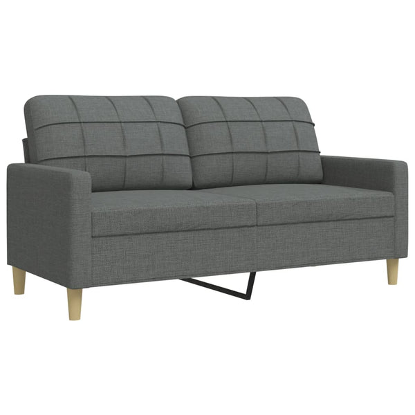 4-tlg. Sofagarnitur Dunkelgrau mit Hocker