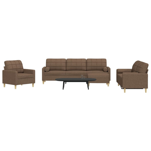 4-tlg. Sofagarnitur Braun mit Hocker